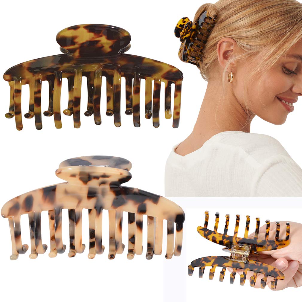 Rectangle Acetate Hair Claw Multi Color Hair Claw Crab Hair Clip Hair Accessories Headdress Accessoires Haaraccessoires Strikken & Clips 3-PACK Large Tortoise Shell Hair Claw 